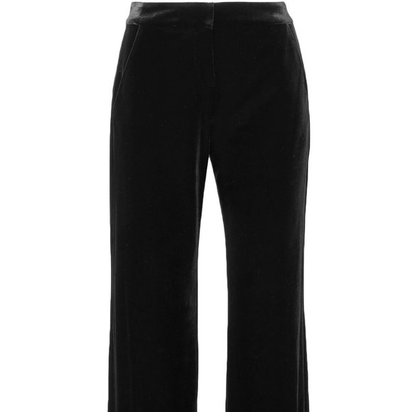 L'AGENCE BLACK VELVET STRAIGHT LEG PANTS 2 - Picture 4 of 8